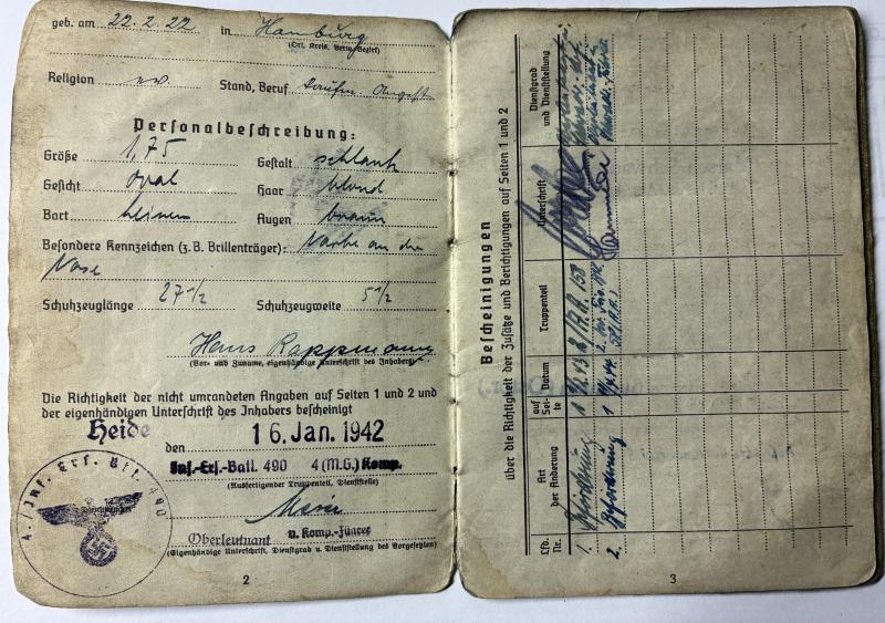 Soldbuch - WH (Heer) - 32.Inf.Div./