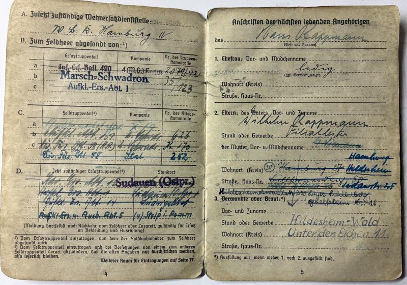 Soldbuch - WH (Heer) - 32.Inf.Div./