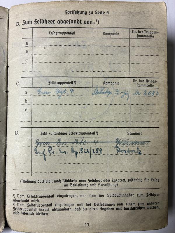 Soldbuch - WH (Heer) - 32.Inf.Div./