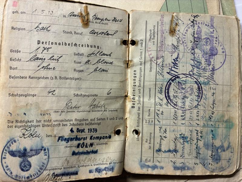 Soldbuch/dossier - Luftwaffe - 15.Lw-Felddiv. - Dr.Habitz