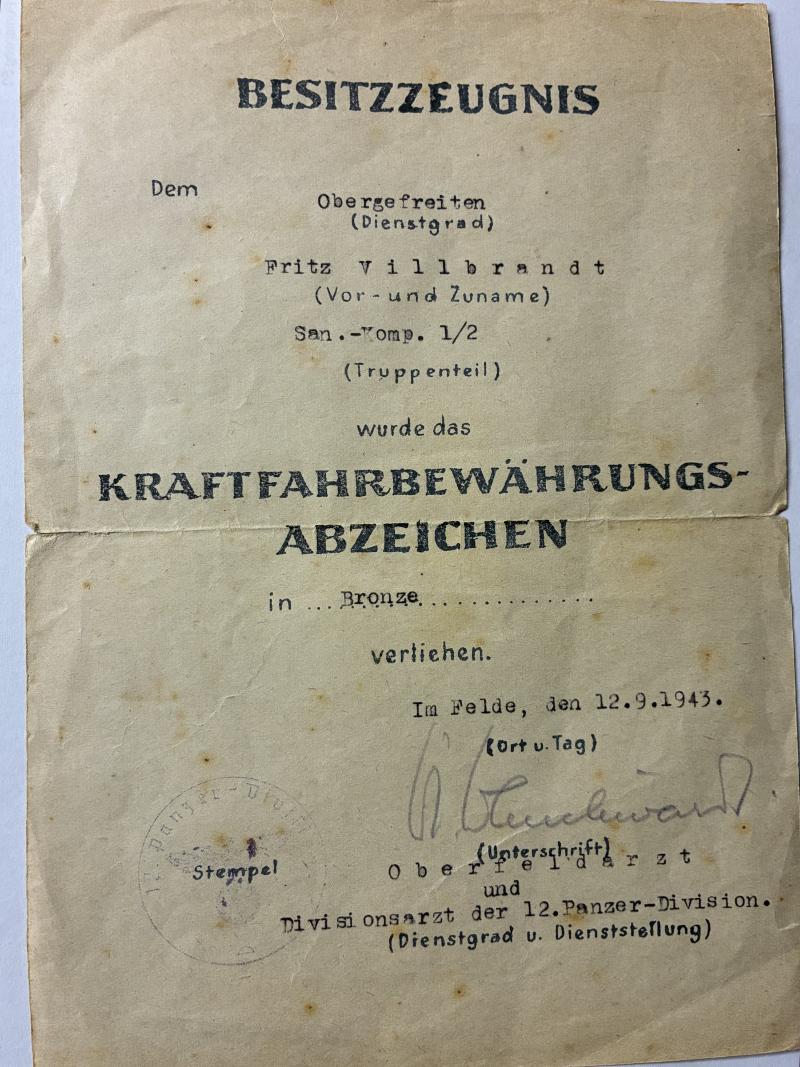 Citation -  WH (Heer) - 12.Pz.Div. - Villbrandt