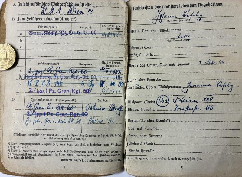 Soldbuch WH (Heer) - 116.Pz.Div. - aka