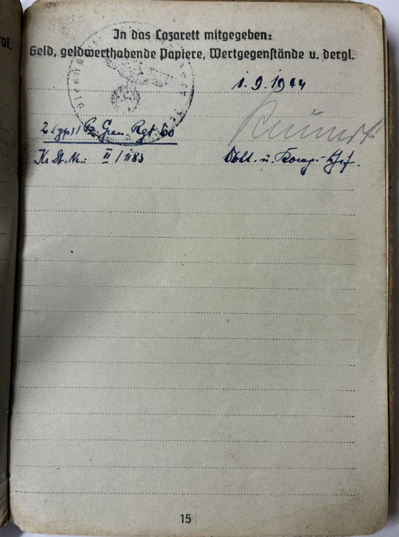 Soldbuch WH (Heer) - 116.Pz.Div. - aka