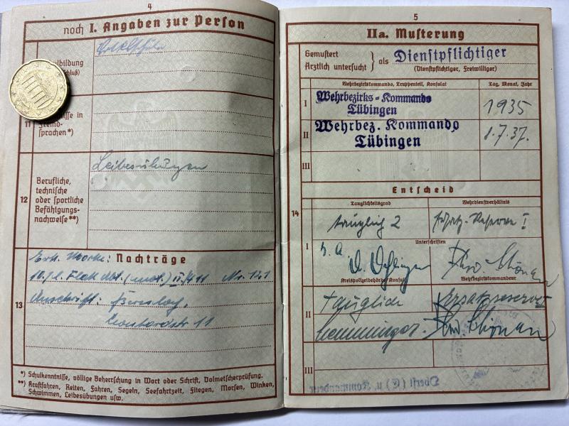 Wehrpass - Luftwaffe - lei.Flak Abt.411 - Rauscher