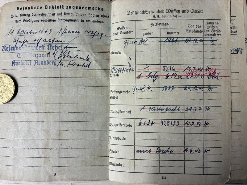 Soldbuch/citations - WH (Heer) - 126.Inf.Div. - Scholz