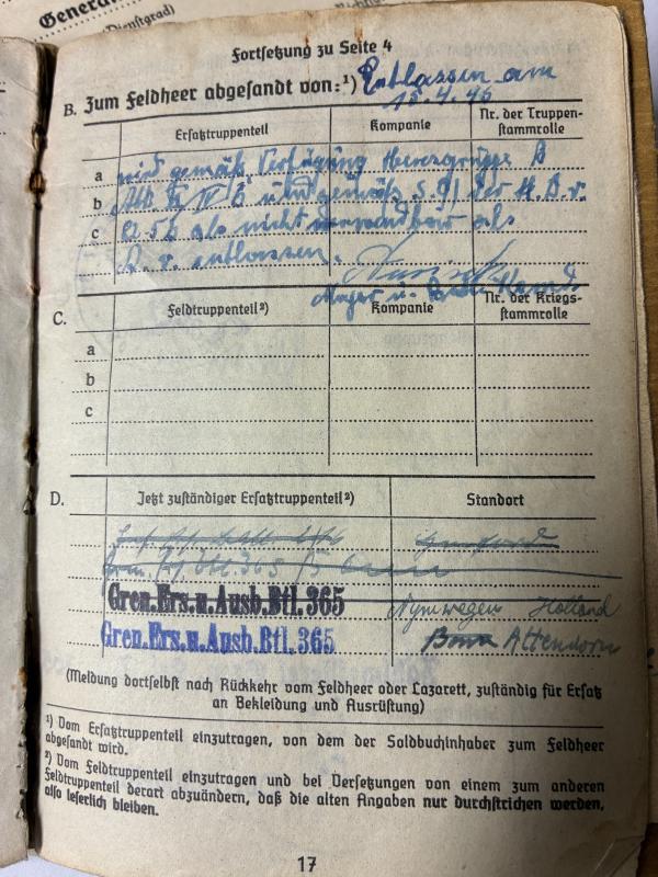Soldbuch/citations - WH (Heer) - 126.Inf.Div. - Scholz
