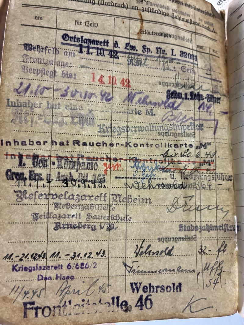 Soldbuch/citations - WH (Heer) - 126.Inf.Div. - Scholz