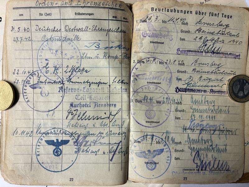 Soldbuch/citations - WH (Heer) - 126.Inf.Div. - Scholz