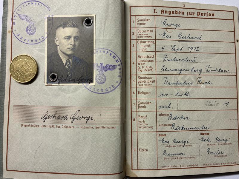 Wehrpass - WH (Heer) - 123.Inf.Div./8.Pz.Div. - Georgi