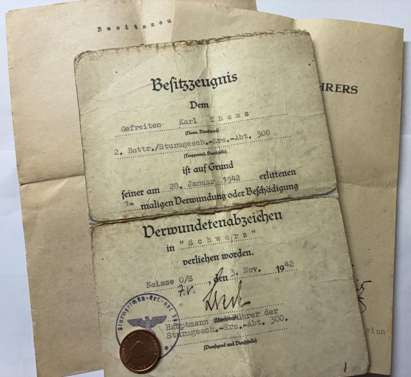 Citation grouping - WH (Heer) - Battr./Sturmgesch.Ers.Abt.300/402 Inf.Div. - Thams
