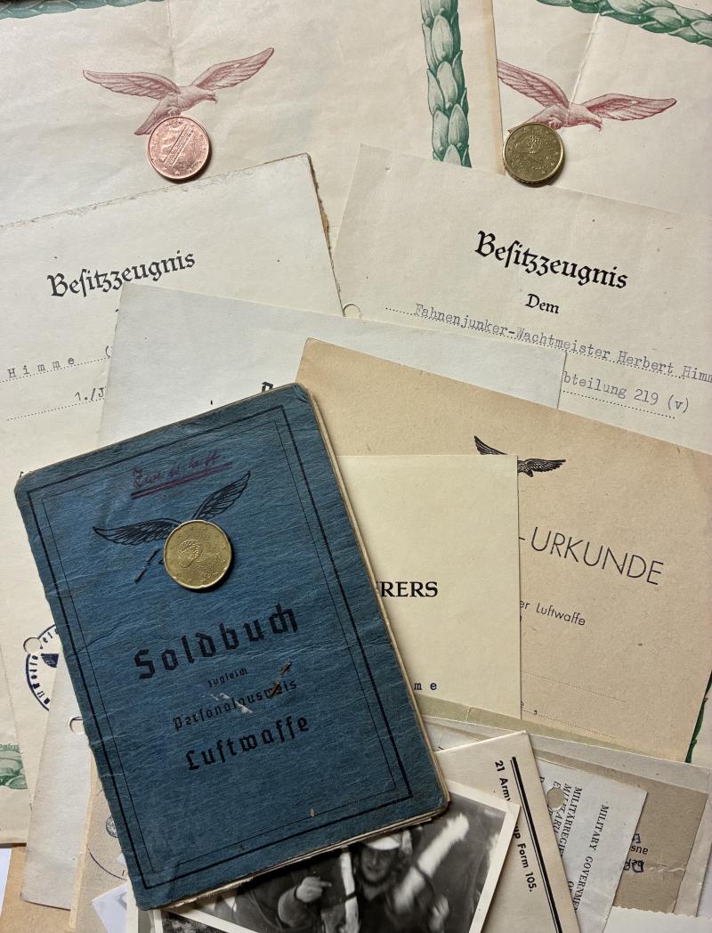 Soldbuch/citation grouping - Luftwaffe - 9.Feld.Div./6.Flak Div. - Himme