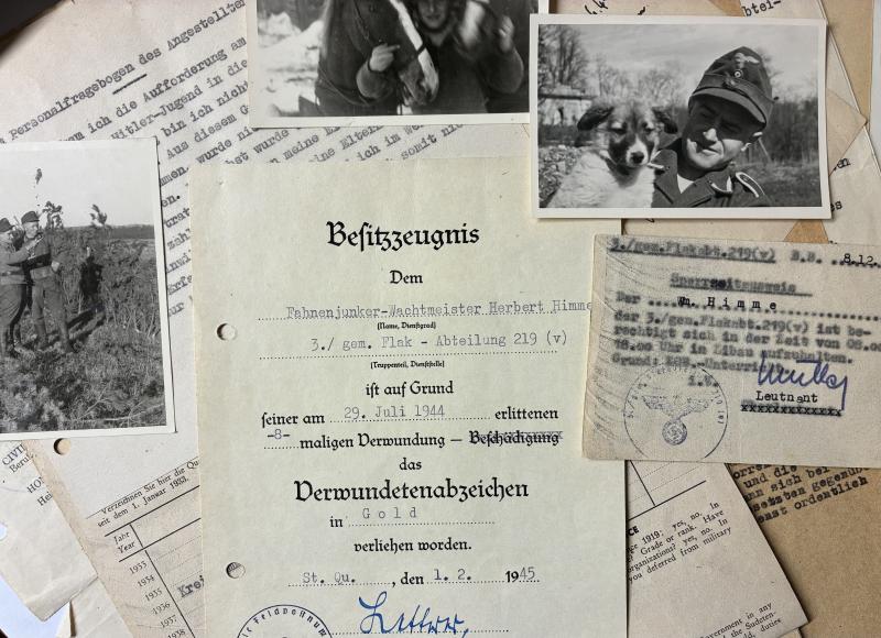 Soldbuch/citation grouping - Luftwaffe - 9.Feld.Div./6.Flak Div. - Himme