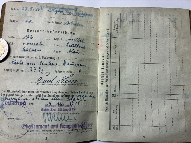 Soldbuch WH (Heer) - 26.Pz.Div. - Africa - Hein