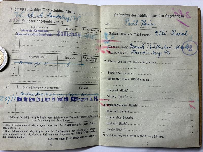 Soldbuch WH (Heer) - 26.Pz.Div. - Africa - Hein