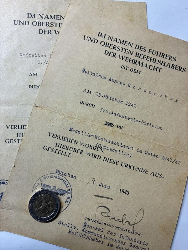 Citation set - WH (Heer) - 376.Inf.Div..Inf.Div. - Schönhuber
