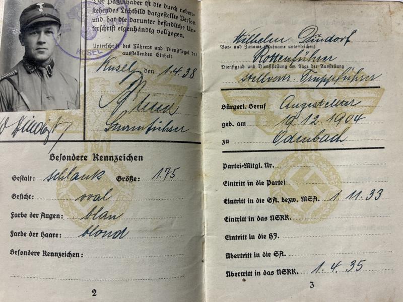 Wehrpass/Soldbuch/NSKK Pass/