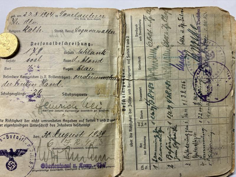 Soldbuch WH (Heer) - 542.VGD./12.Luft Feld Div. - Ney