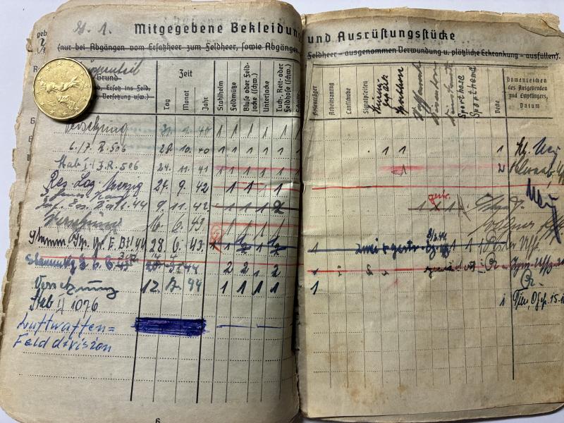 Soldbuch WH (Heer) - 542.VGD./12.Luft Feld Div. - Ney