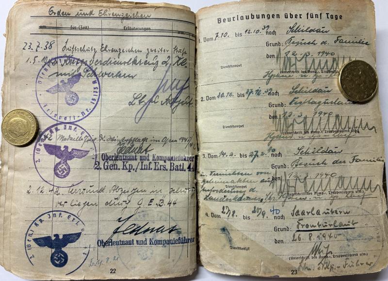 Soldbuch WH (Heer) - 542.VGD./12.Luft Feld Div. - Ney