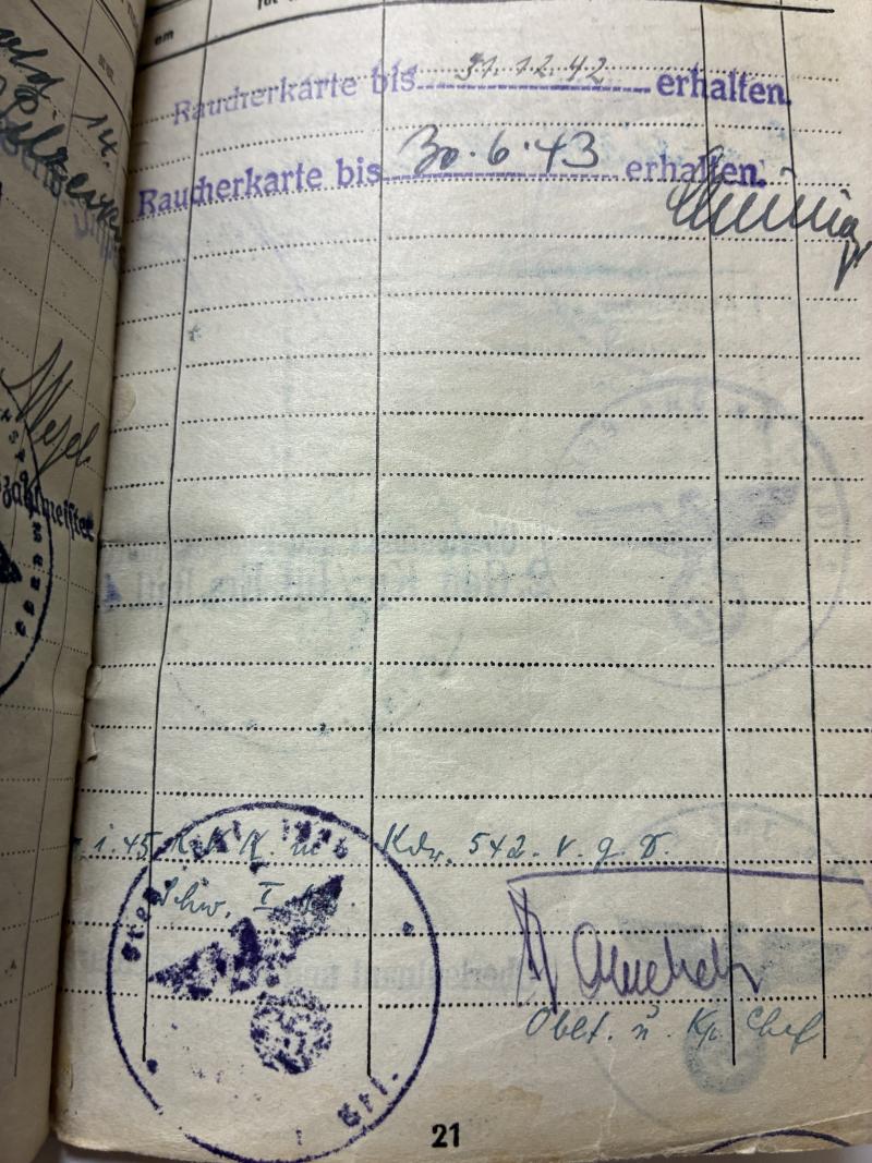 Soldbuch WH (Heer) - 542.VGD./12.Luft Feld Div. - Ney