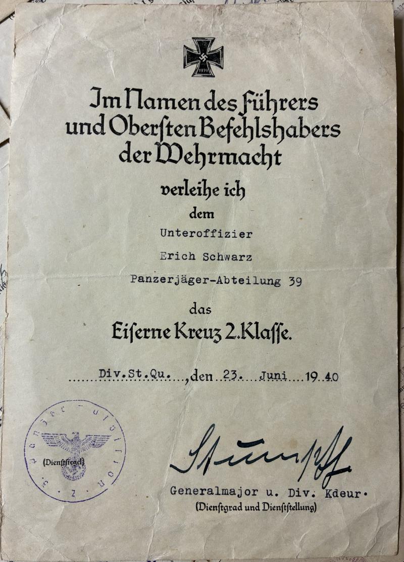 Citation grouping - WH (Heer) - 3.Pz.Div. - Schwarz