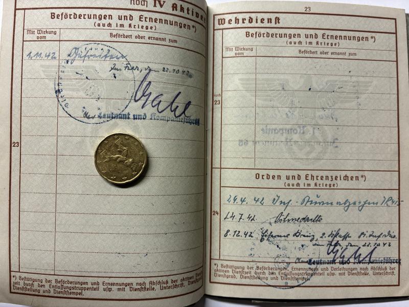 Wehrpass - WH (Heer) - 123.Inf.Div. -