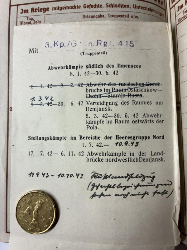 Wehrpass - WH (Heer) - 123.Inf.Div. -