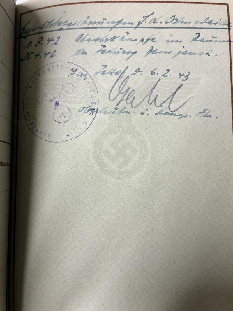Wehrpass - WH (Heer) - 123.Inf.Div. -
